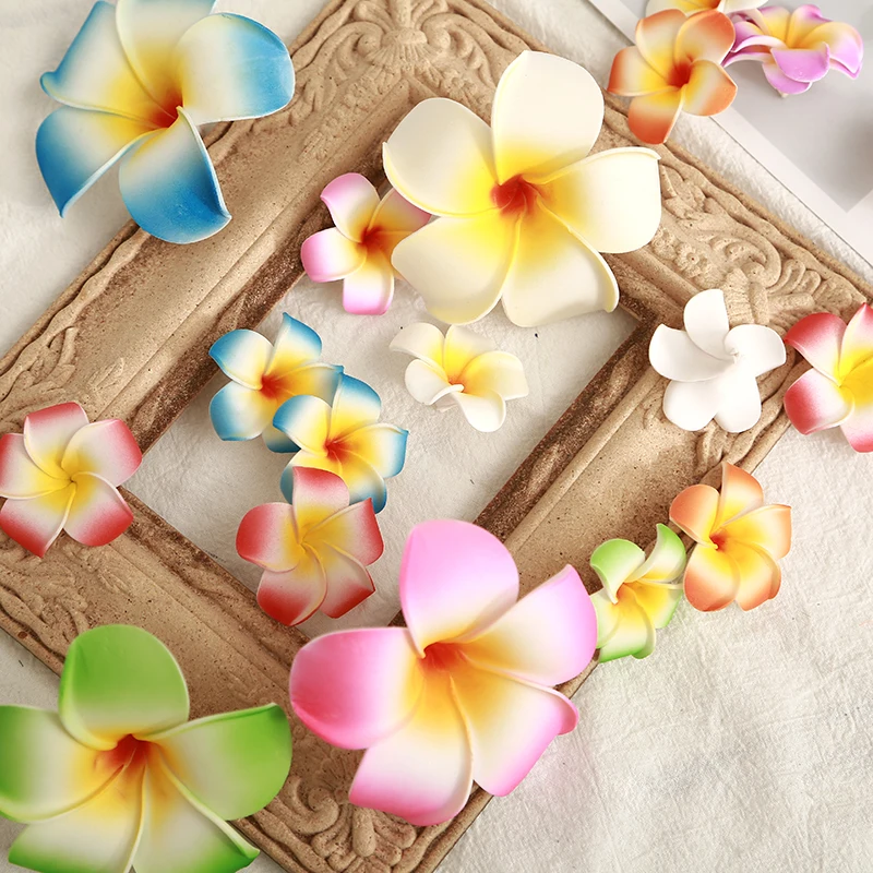 10 Buah 4 9cm Bunga Busa Hawaii Aritificial Untuk Dekorasi Pesta Pernikahan Bunga Plumeria Diy Scrapbook Bunga Palsu Dekorasi Rumah Buatan Bunga Kering Aliexpress