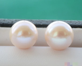 

free shipping 12821 ROUND White Frehswater LOOSE PEARL EARRING
