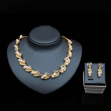 Acessórios de casamento da noiva jóia set dubai jóias da cor do ouro simulado pérola colar brinco frete grátis