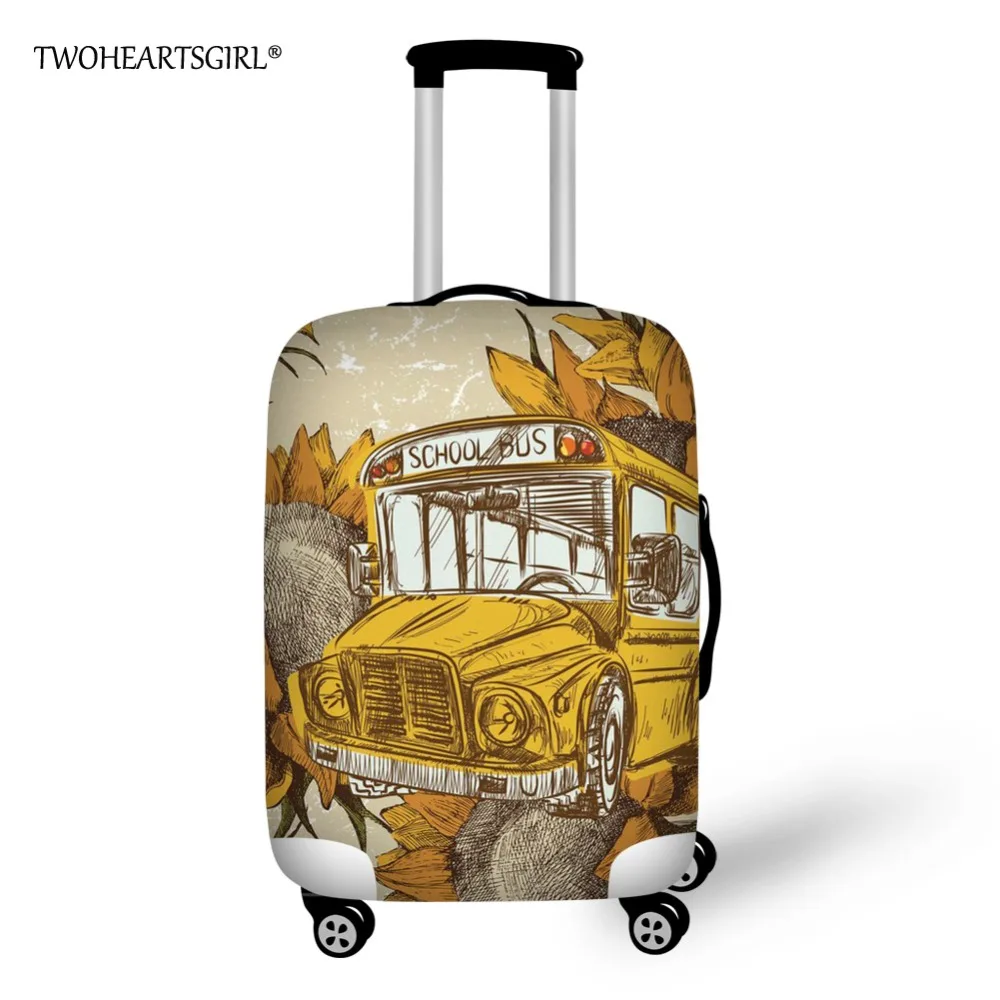 Twoheartsgirl мультфильм автобус Печатный багаж защитный Пылезащитный Чехол Эластичный 18-30 дюймов Дорожный чемодан Крышка багажная крышка на