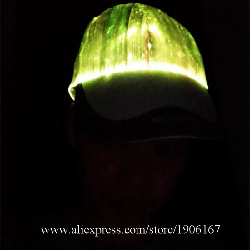 New led fiber 7 color light hat Bar music festival Judi night light hat Fashion light hat05