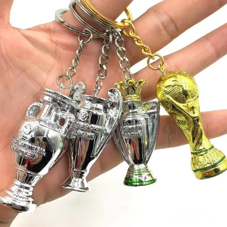 

20pcs/lot Mini Cup With Key ring trophy figurine 5CM sports memorabilia Resin dolls accessories