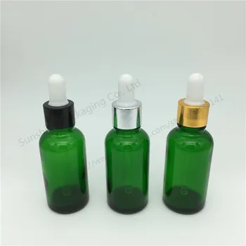 

500pcs 30ml Green Glass Liquid Reagent Pipette Bottle With Eye Dropper Drop Aromatherapy 50cc Essential Oil Refillable Bottles