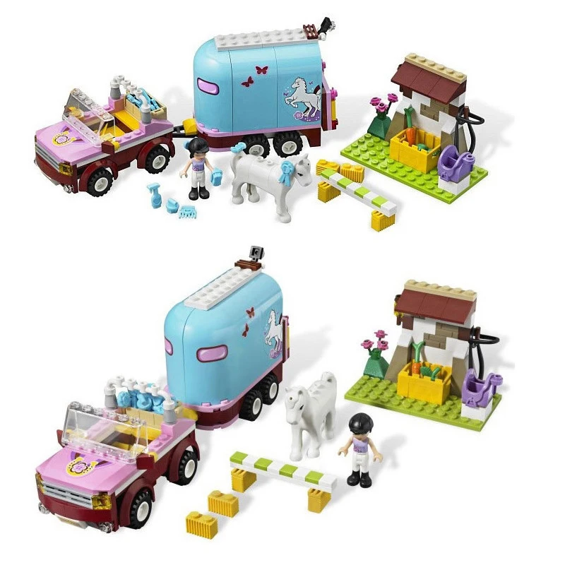 10161 Lepinblocks лошадь ферма прицеп Эмма строительные кирпичные блоки Lepining 3186 playmobil