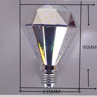 2 шт. красивый LED 3D blub G95 ST64 A60 G80 Алмазная форма 7 Вт E27 110 В 220 красочная волшебная