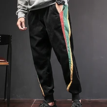 Yozihis Мужские Модные Цветные Лоскутные джоггеры повседневные мужские штаны хлопок осень зима спортивные брюки черные брюки pantalon