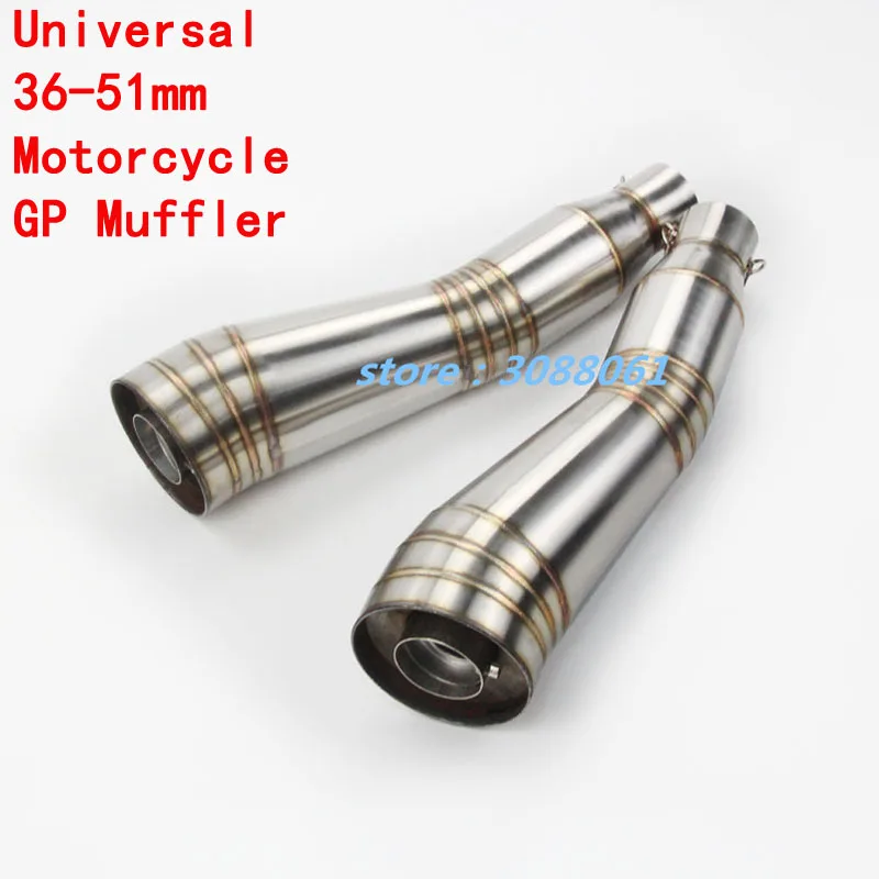 

ID:51mm Universal Motorcycle Exhaust Middle Pipe For GP S Type Exhaust Pipe Satinless Steel Escape Accessories CB400 GSXR600 750
