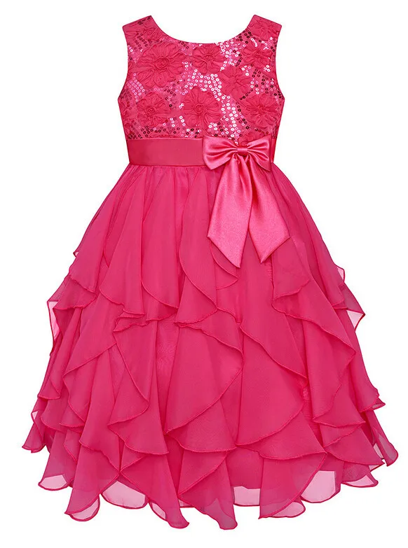 Распродажа: новогоднее платье для маленьких девочек с цветочным рисунком красными пайетками и большим бантом детские вечерние платья платья для маленьких девочек на свадебную церемонию vestidos новогодняя одежда для девочек