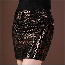 Горячая осень и зима новая модная сексуальная юбка из натуральной кожи женская облегающая короткая юбка леопардовая юбка для ночного клуба