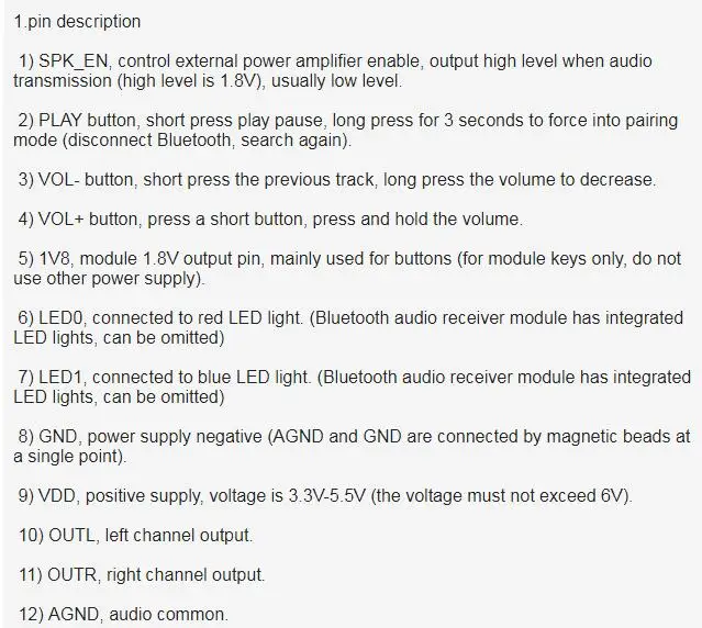 BTM625-B PA104 Bluetooth 4,2 стерео APTX аудио приемник модуль CSRA64215 TDA1308 PA204