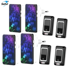 Saful Водонепроницаемая беспроводная кнопка дверного звонка 4 наружные Передатчики+ 4 дверные звонки приемник ЕС/США/Великобритания/AU Plug