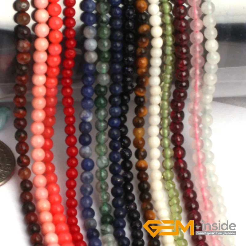 

3mm Round Stone Beads Seed Beads Selectable:Sodalite agat Amazonite Garnet Shell Unakite Pyrite Tiger Eye Citrines Strand 15"