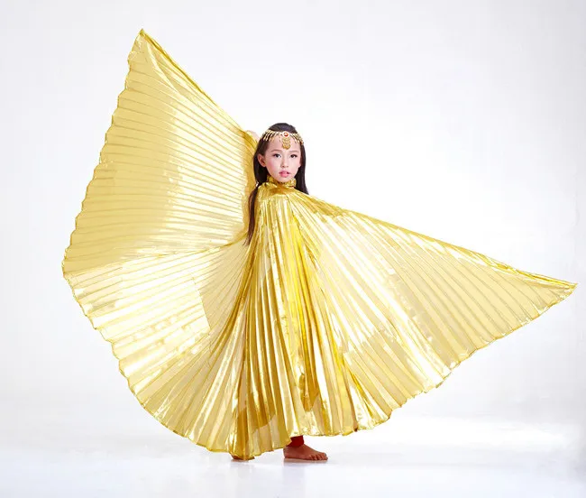 Хит, Детские высококачественные крылья для танца живота Isis, Восточный дизайн, новые крылья без палочек - Цвет: gold