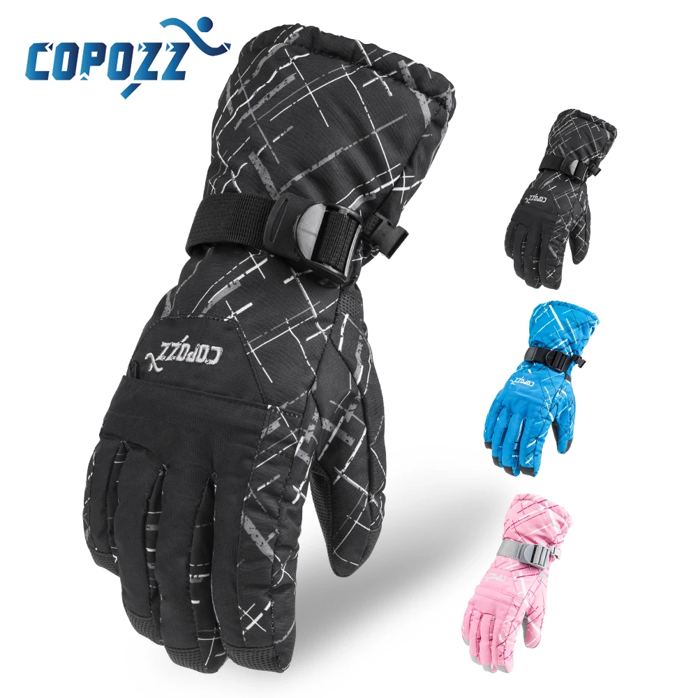COPOZZ Брендовые мужские лыжные перчатки TPU сумка водостойкие мотоциклетные зимние снегоходные сноубордические лыжные перчатки теплые кататься на коньках толстые перчатки - изображение