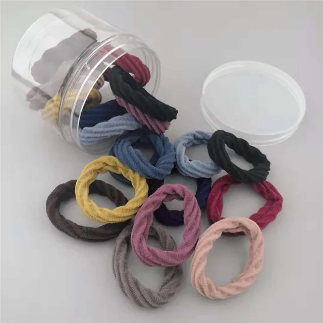 20PC woman Jacquard towel ring hair rope nylon Rubber Band seamless