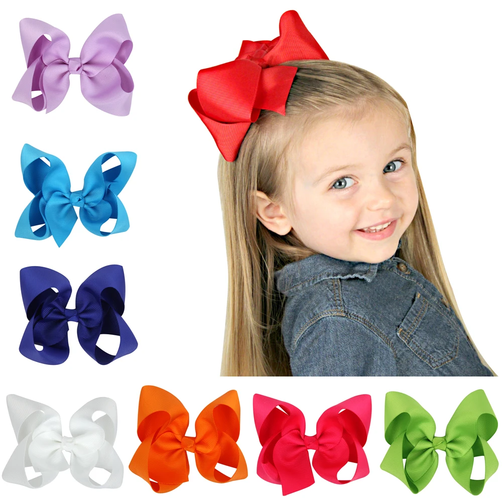 

4.5inch Solid 38MM Grosgrain Ribbon JOJO Bows With Clip Boutique Hair Bows Girl Accessories