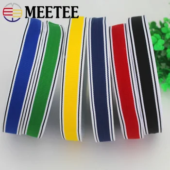 

Meetee 1Pc 25mm Stripe 100% Polyester Webbings Tapes Clothes Bias Binding Tapes Gift Wrapping Ribbons DIY Hair Decor Accessories