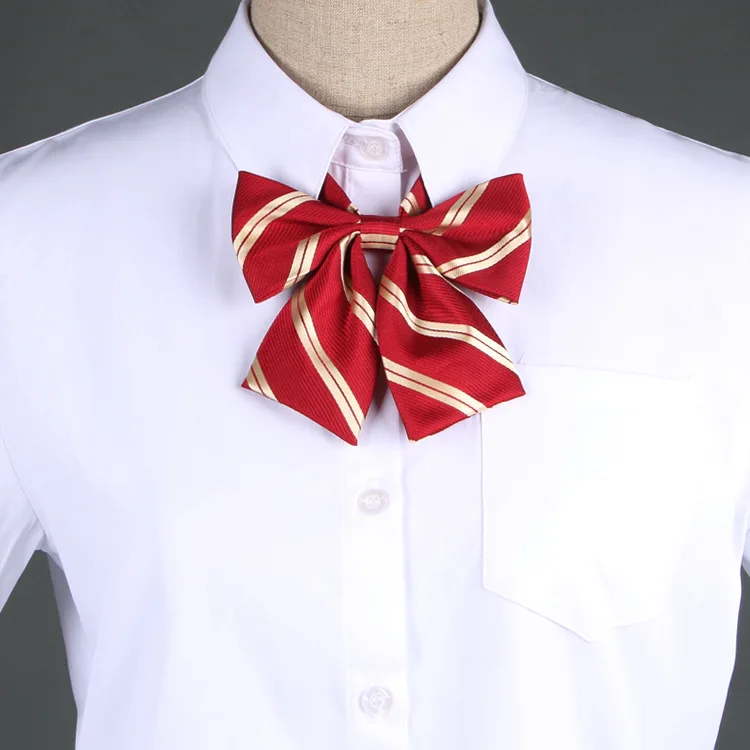 Jk галстук-бабочка, в полоску одноцветная форма Воротник бабочка галстук японская школьная форма для студентов Сейлор костюм аксессуары