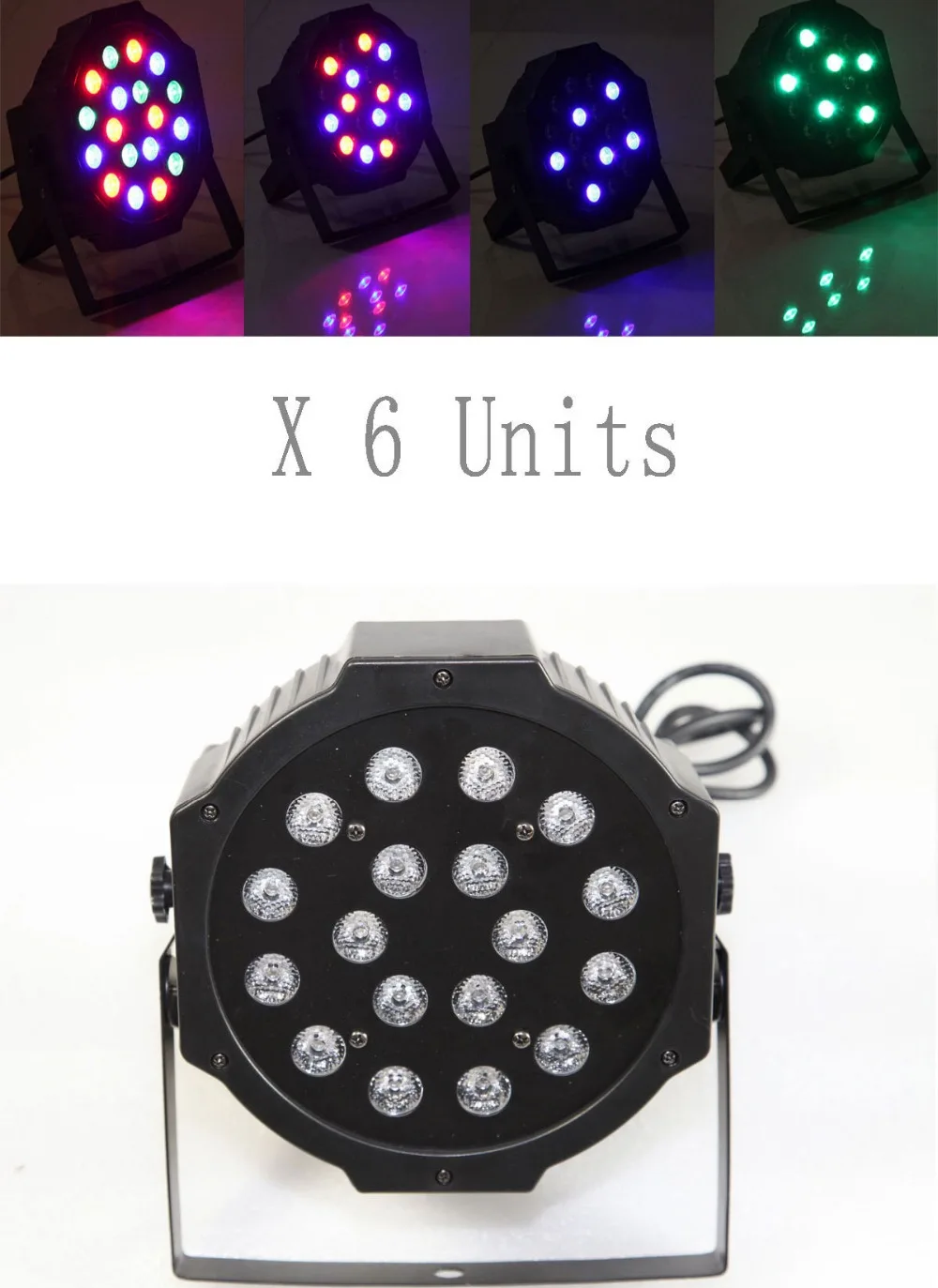 6 units 18x3W 54W Mini Par light stage party RGB DJ garden lighting home effect hot sell !! | Лампы и освещение