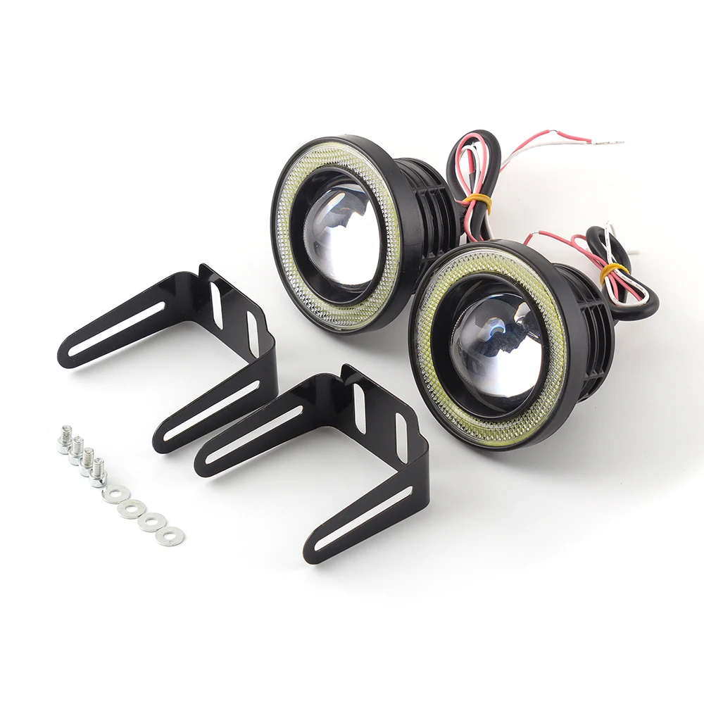 

Pair Aluminum 3 Inch LED Angel Eye Fog Lights 30W Daytime Running Light for Car, SUV or Truck