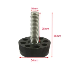 Черный M10x25mm Винт 1000 ШТ. M10 Винт, 34 мм Регулируемая База Мебель Для Ног Таблица Регулировочные Ножки Pad JF1203