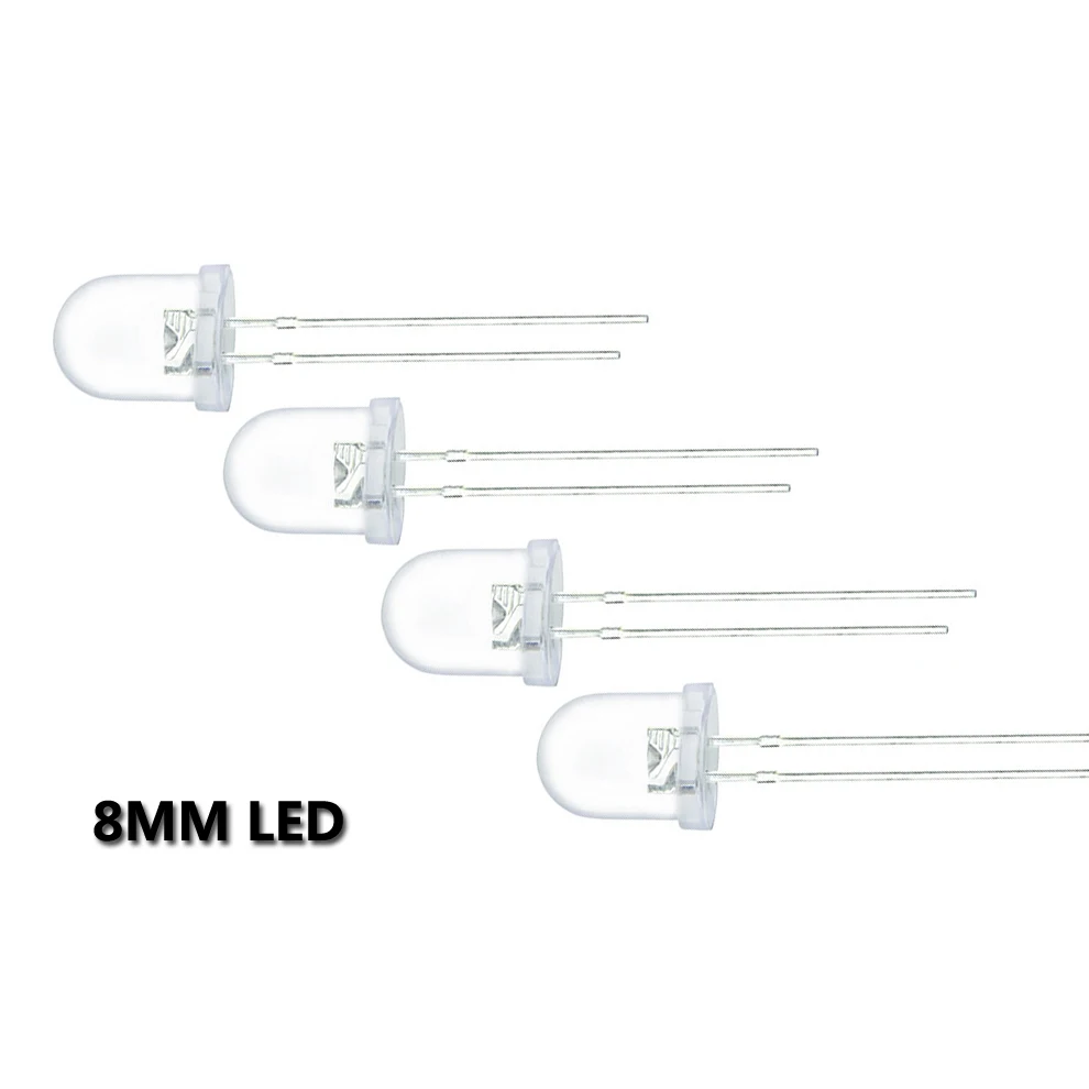 

10pcs/lot 0.5w 8mm White Ultra-Bright LED Light Lamp Emitting Diodes Super Bright