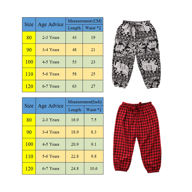 Новинка года; брюки в клетку для маленьких мальчиков и девочек модные штаны с изображением слона; Хлопковые Штаны-шаровары для маленьких девочек; повседневные брюки для малышей