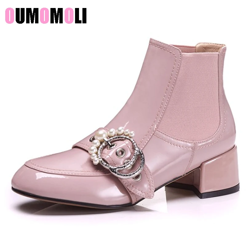 

Women's Genuine Suede Leather Metal Beading Buckle winter Ankle Boots Brand Designer Low Heel Comfort Slip-on Ankle Boots Shoes