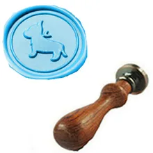 Винтаж прекрасная собака пользовательские изображение логотипа свадебные приглашения Воск уплотнительное штамп палисандр ручки комплект