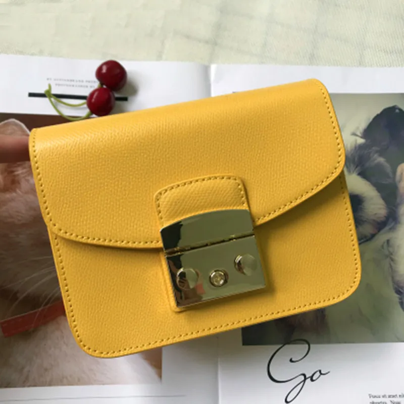 Роскошные модные женские сумки через плечо от известного бренда из натуральной кожи, женские сумки-мессенджеры через плечо, дизайнерские сумки с клапаном - Цвет: Yellow