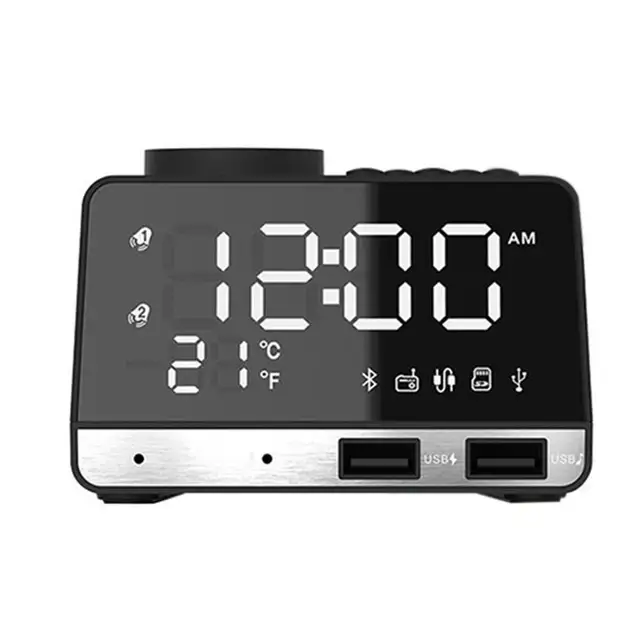 OUTAD New K11 Bluetooth Alarm Clock Speaker with Dual USB Interface Charging Audio Creative