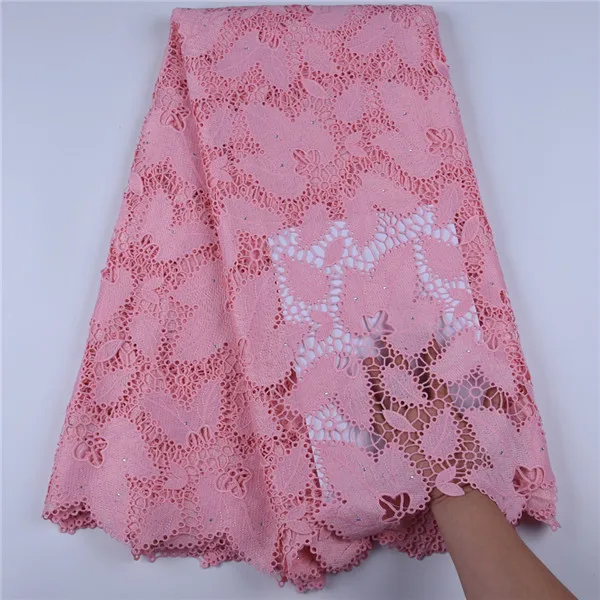 New Light Purple African Lace Fabric Water Soluble Guipure French Lace Fabric High Quality Nigerian Lace Fabric For WeddingA1668 - Color: As picture