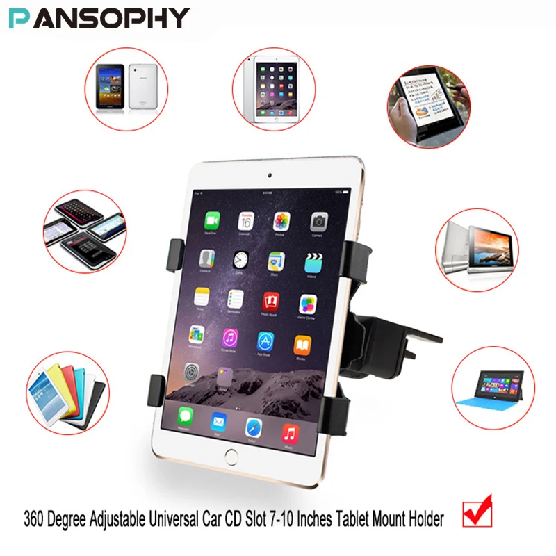 Подставка для планшета в машине для ipad держатель для samsung Tab A6 7,0 10,1 Универсальный 7-11 дюймов планшет автомобильный держатель Авто компакт-диск держатель