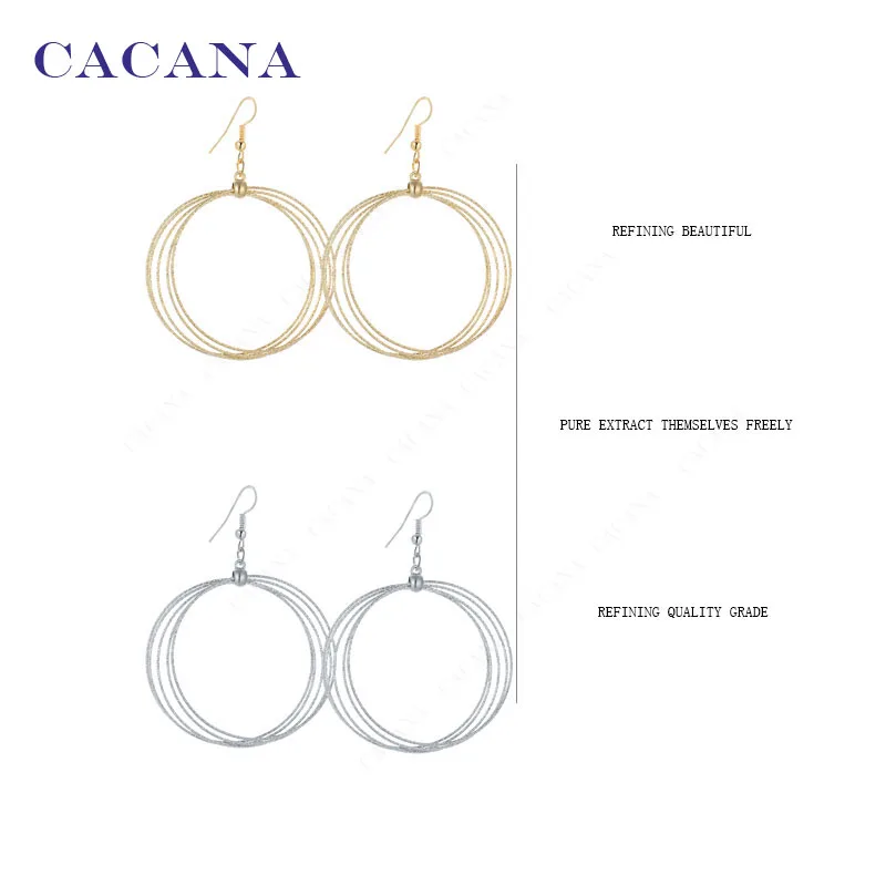 CACANA Dangle Long Earrings For Women Big Round Top Quality Bijouterie Hot Sale No.A552 A553