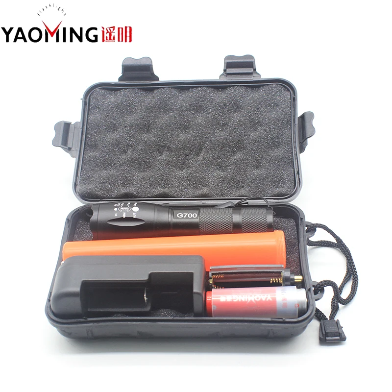 

G700 LED Linternas Tactical 3800 Lumens CREE XM-T6 Zoomable 5 Modes LED Flashlights Torch Lamp Light Traffic Police Equipment