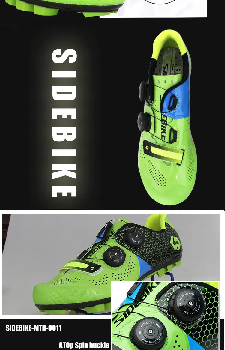 SIDEBIKE, Ультралегкая велосипедная обувь из углеродного волокна, противоскользящая, дышащая, для горного велосипеда, MTB, велосипедная обувь, для езды на велосипеде, туфли для триатлона