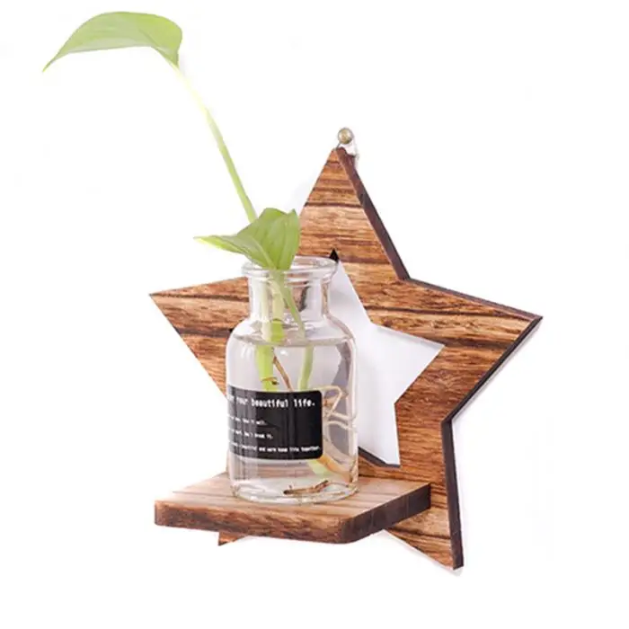 Wall-mounted Hydroponic Flower Green Radish Transparent Vase Vintage Home Decor Store