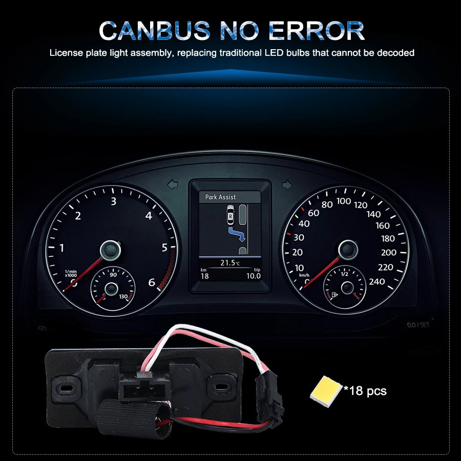 Светодиодный номерной знак CANBUS для VW Volkswagen Touareg(с запасным колесом) Tiguan VW Golf 5 5D Touring 12V
