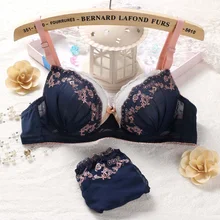 Ladychili 70-85 Симпатичные Лолита Кружево Вышивка молодых Бюстгальтер для девочек и Трусики для женщин комплект густой пены Push Up Широкий бюстгальтер сладкий бюстгальтер краткий набор N324