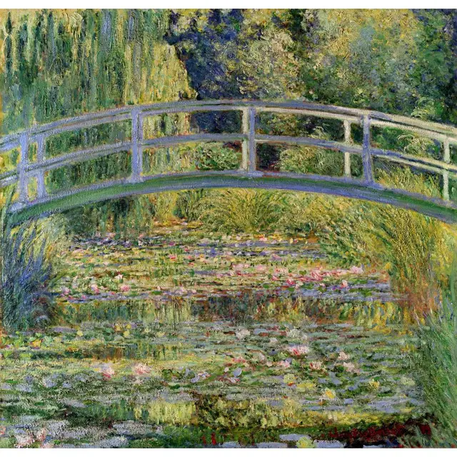Paysage peinture à l\'huile Le Pont Japonais (L\'eau Lily Étang ... Paysage peinture à l\'huile Le Pont Japonais (L\'eau Lily Étang ...