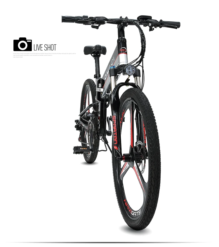 Discount Electric bicycle 26inch electric mountain bike Anti-theft 48V li-ion battery Hidden in the frame Folding bicycle AL Ebike design 18
