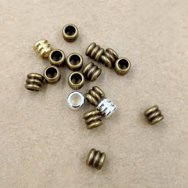 4mm Round Copper Metal Beads Crimp End Bead For DIY Jewelry Findings