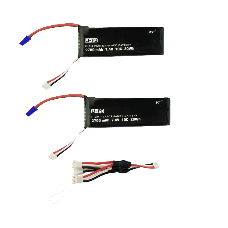 7,4 V 2700mAh 10C 20WH Lipo батарея+ зарядное устройство переменного тока для Hubsan H501S X4 FPV Бесщеточный RC Квадрокоптер Дрон запасные части батарея