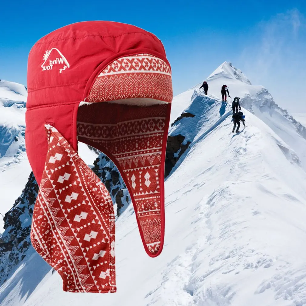 Wind Tour Unisex Winter Thicken Cycling Hat Warm Fur Caps With Mask