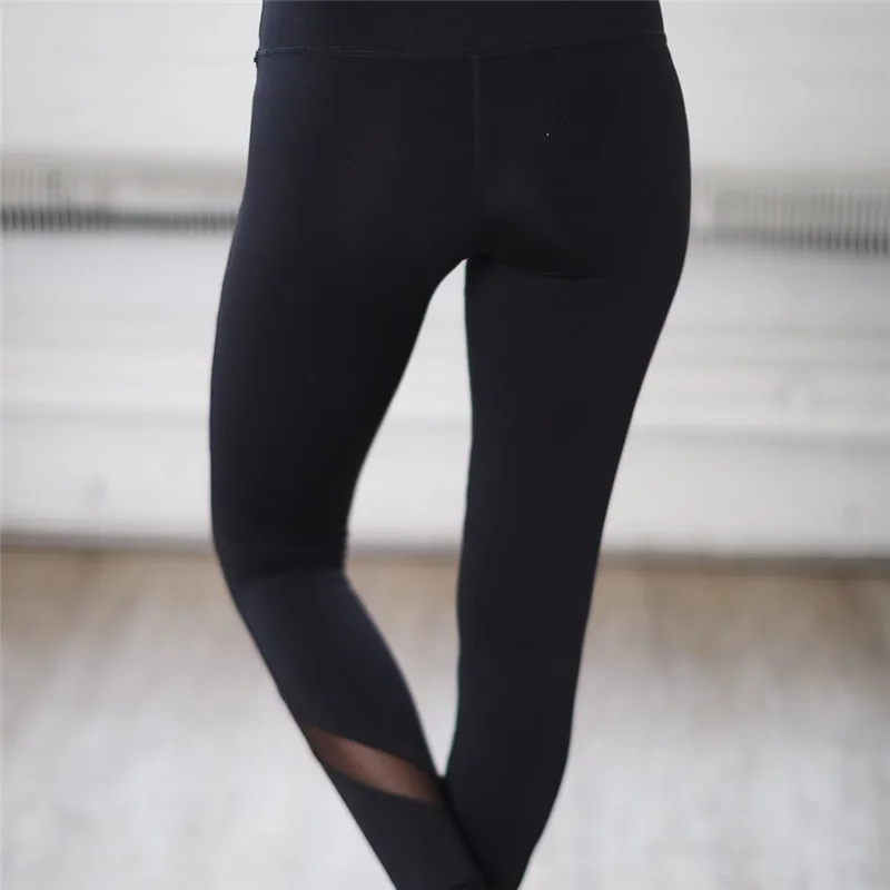 Черные Сетчатые штаны для йоги с высокой талией, эластичные, для фитнеса, тонкие, для спорта, бега, обтягивающие, для спортзала, леггинсы для женщин, для активного образа жизни, брюки