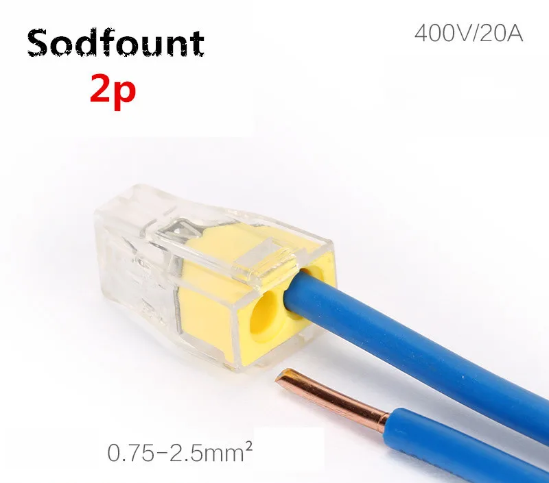 

Wago Type 1000pcs PCT-102 Universal Compact Wire Wiring Connector 2 pin Conductor Terminal Block With Lever 0.75-2.5mm2