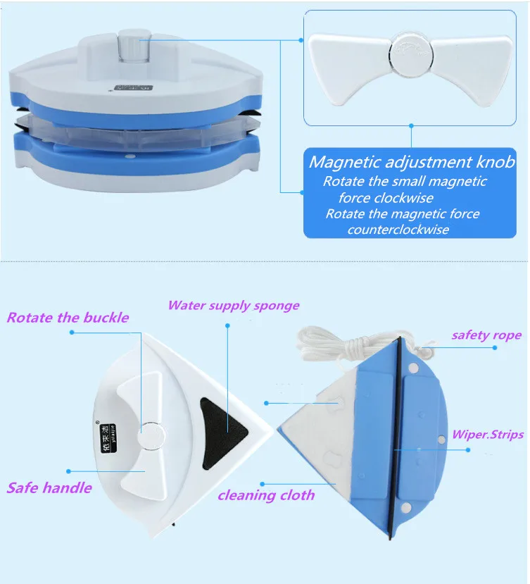 Окно Стекло Cleaner Инструмент Double Side 24-40 мм двойной слой стекла или 3 слоя стекло Магнитный Тематические товары про рептилий и земноводных Кисточки полезные поверхность Кисточки