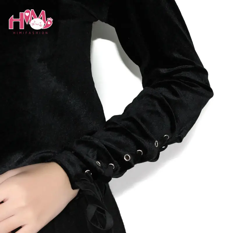 Harajuku Autumn New Designed Young Girl Bandage Slim T Shirts Fashion All Match Tops Black Long Sleeves Korea Women T Shirt  5