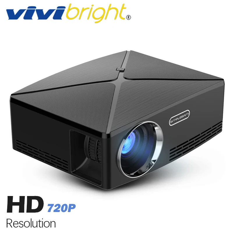 Goede VIVIBRIGHT HD MINI Projector C80. 1280x720 Video Proyector, Ondersteuning 1080 p (Optioneel C80 UP. Android 6 Beamer, WIFI, Bluetooth)