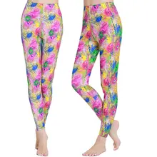 Женские весенние легинсы с цветочным принтом колготки из лайкры женские фитнес брюки с принтом полной длины